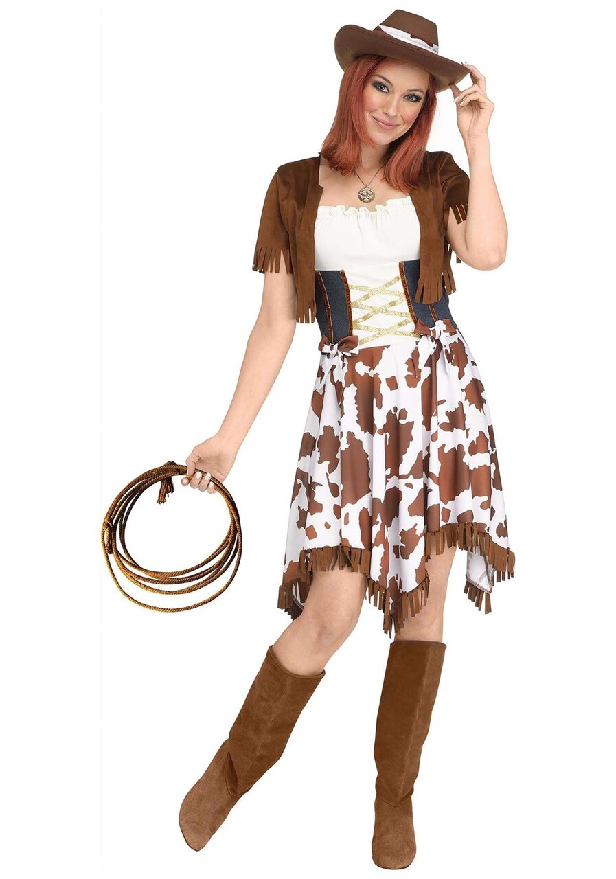 Cowgirl Rodeo Rider Adult Womens Wild West Western Halloween Costume MD-LG 10-14